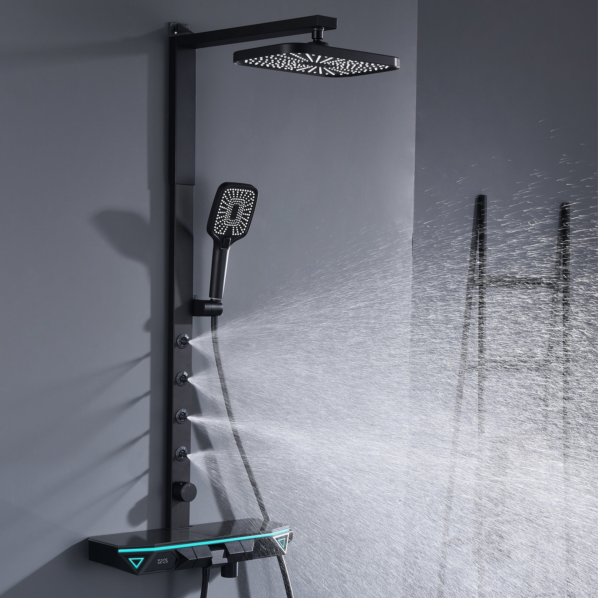 Ensemble de Douche Encastré Colonne Douche Thermostatique Noir Système