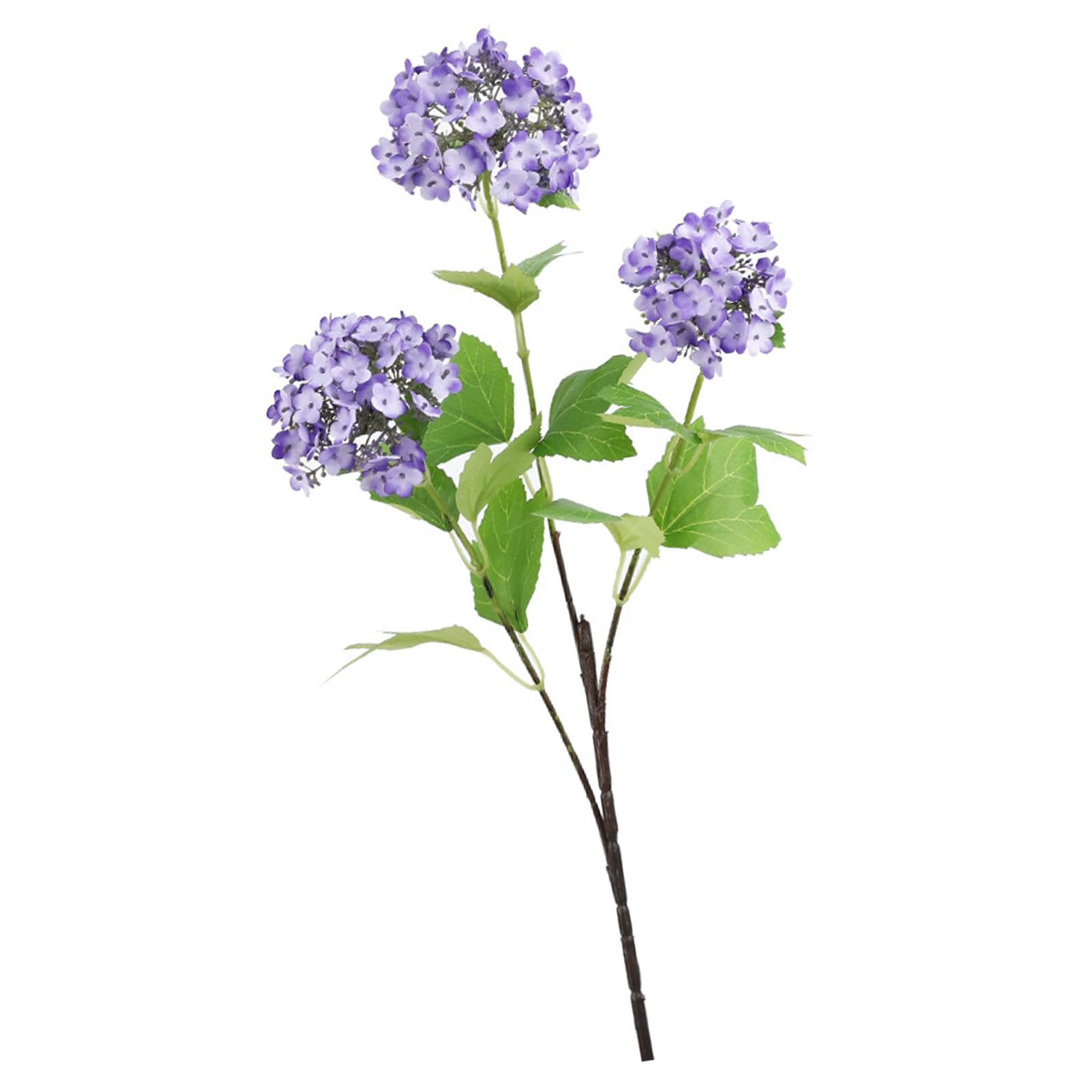 Hortensia artificiel réaliste, 3 têtes de fleurs, fleur de Simulation décorative pour la maison, le mariage et le bureau (violet) - 9