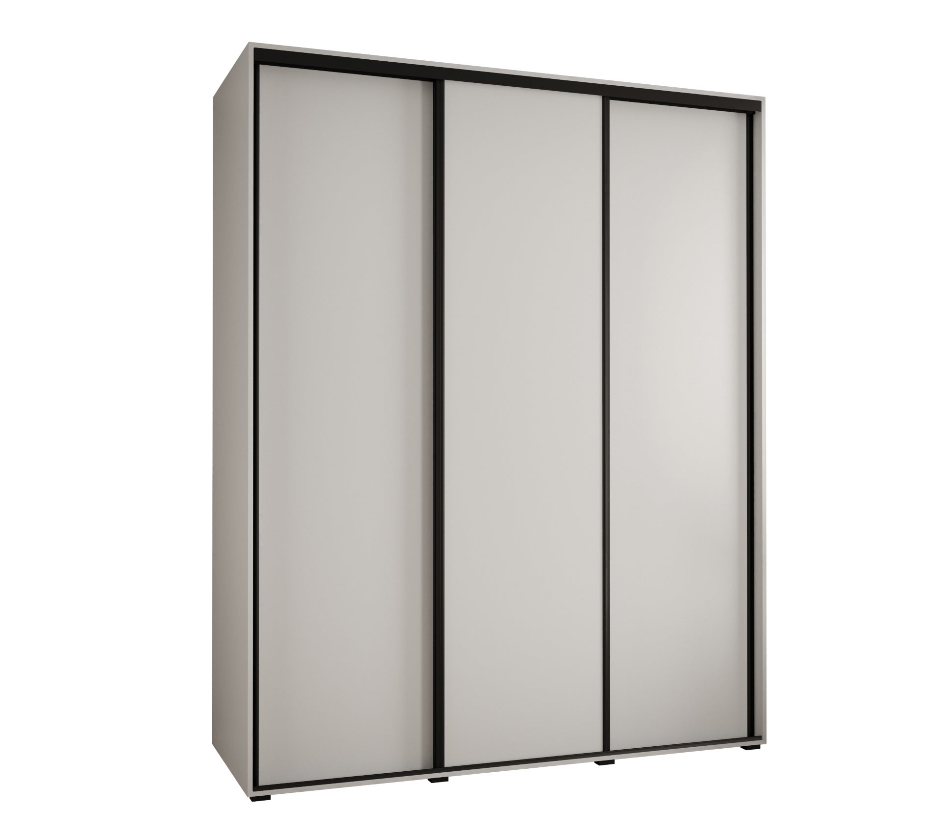 Szafa przesuwna wysoka Davos 1 190 x 45 x 235,2 cm biały + biały + u. czarny - Abiks Meble
