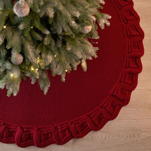 Jupe De Sapin De Noël Matelassée - Père Noël Rouge Et Brun - 107 Cm (42 In) NEUF