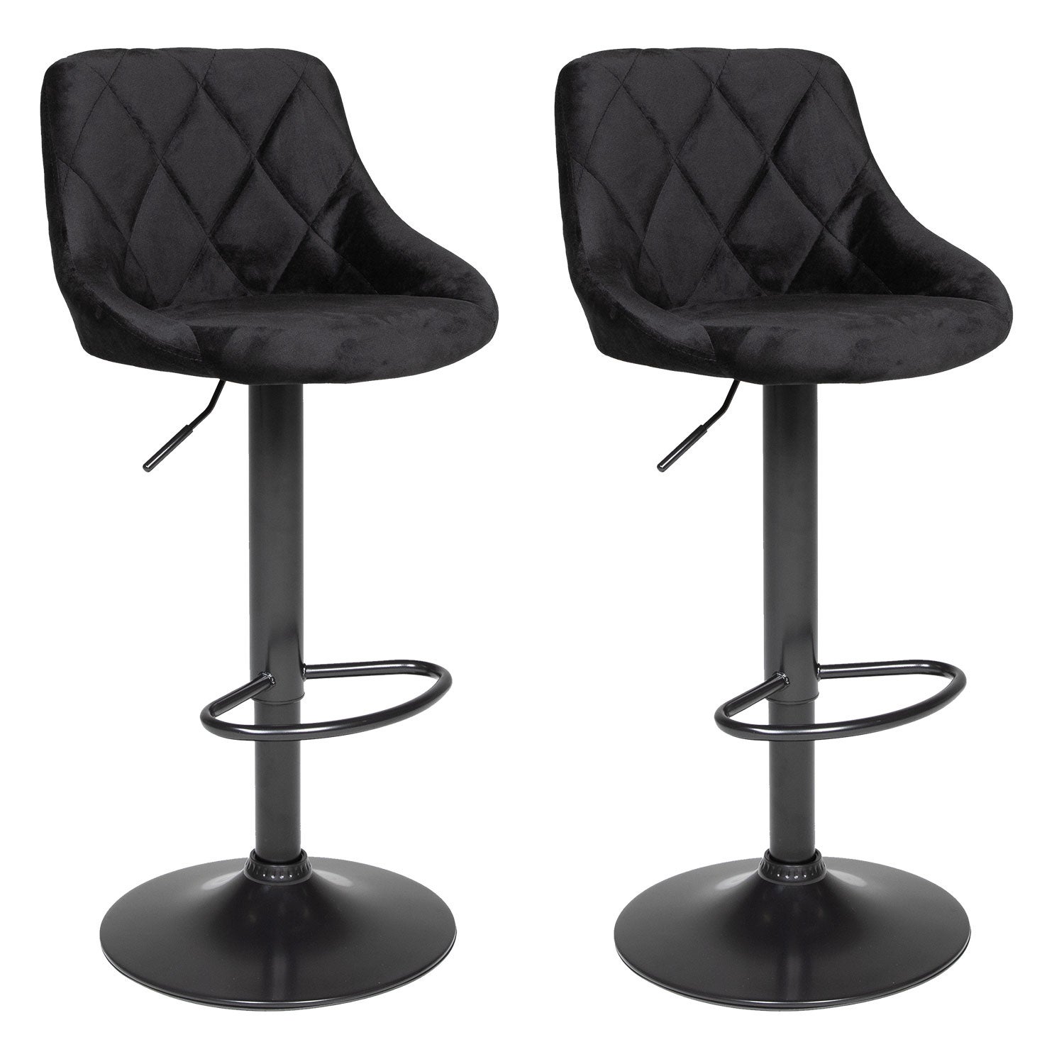 Happy Garden Pack De 2 Taburetes De Bar De Terciopelo Robin Negro , Leroy Merlin