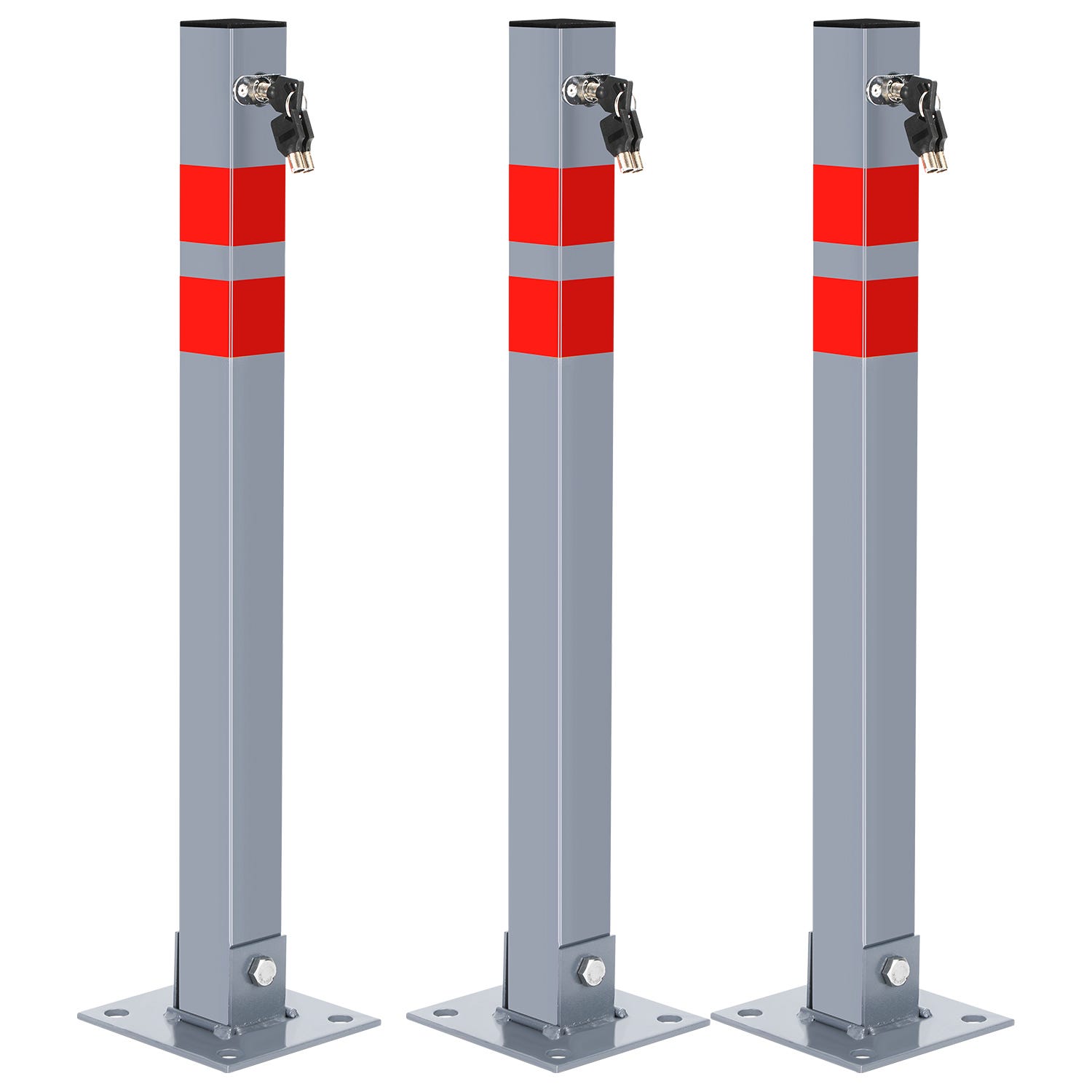 Barri re De Parking 3 Pcs Poteau De Parking Avec 9 Cl s Poteau Parking barri-re-de-parking-3-pcs-poteau-de-parking-avec-9-cl-s-poteau-parking
