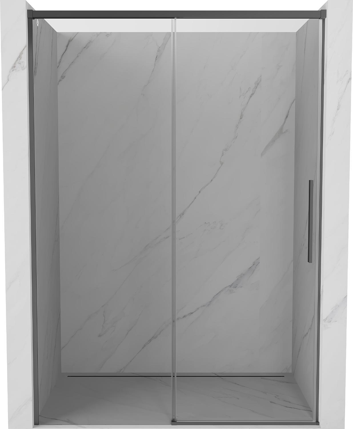 Mexen Rox drzwi prysznicowe rozsuwane 140 cm, transparent, gun metal - 8C2-140-000-95-00