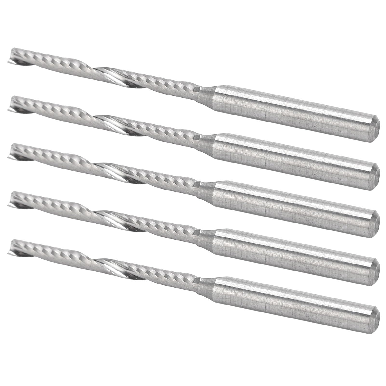 Lot De 3 Fraises Spirale Carbure De Tungstène 1/8" – 2mm, 2.5mm, 3.175mm Pour MDF, Bois, Acrylique, PVC, Coupe Propre Et Précise