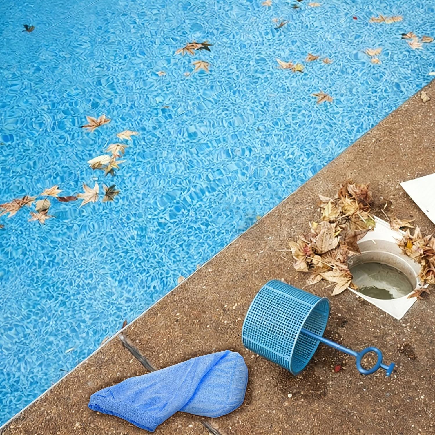 20 Pcs Chaussette Piscine, Chaussettes Piscines, Chaussette en Nylon à Mailles Fines pour piscines, retiennent débris et Feuilles (Bleues) - 5