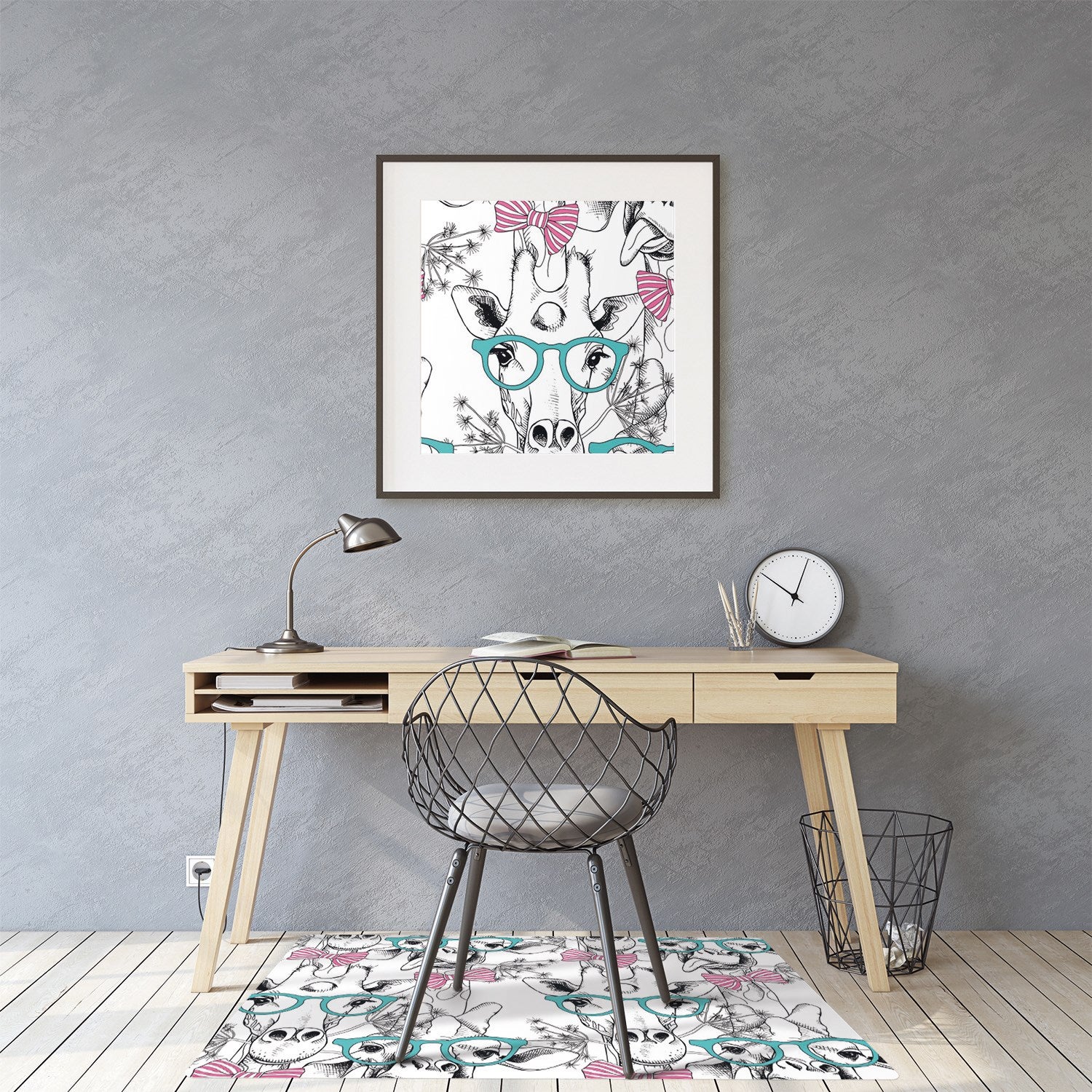 Mata pod fotel biurowy, Pojedynczy kolor drewniane deski tło 120x90 cm – Tulup - 3