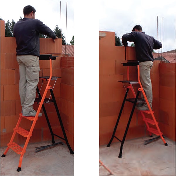 MONDELIN - Escabeau pro acier LESCABO® 70-90-110-140cm - Hauteur d'accès: 2,90m - 4