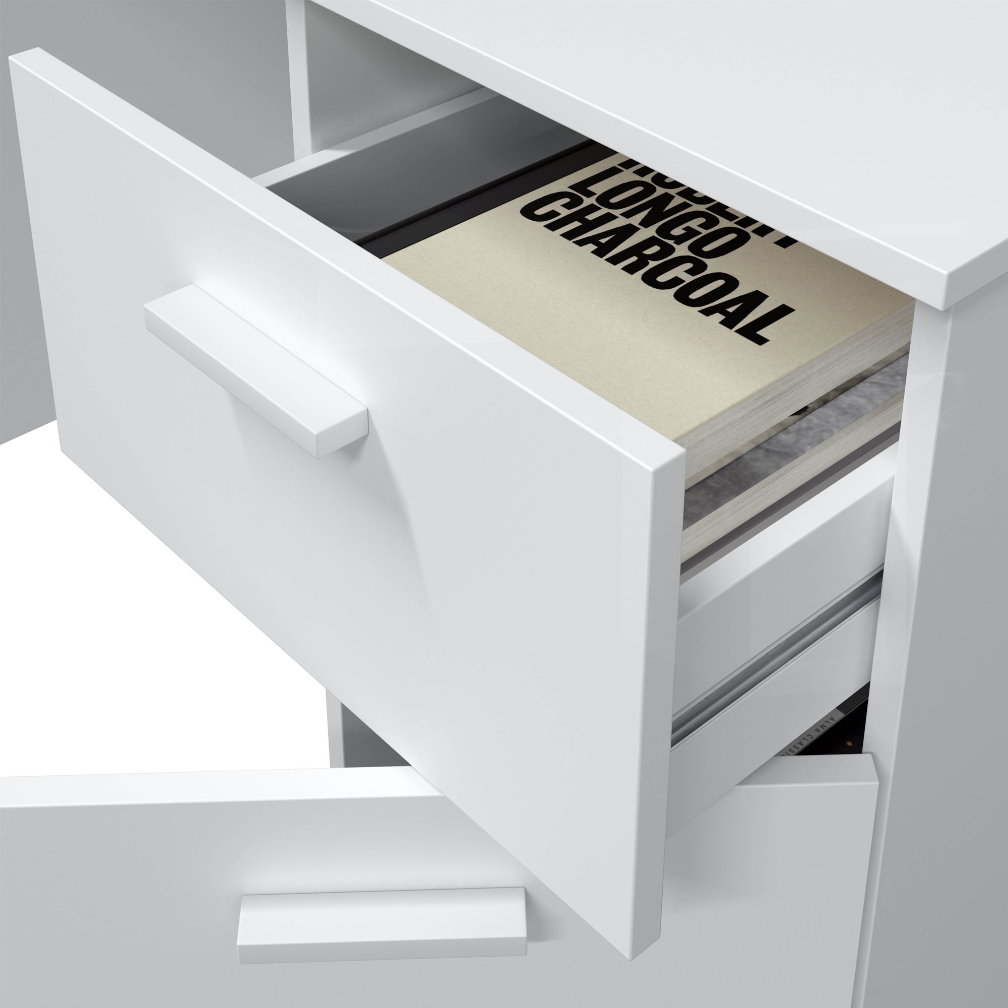 Bureau Huelva 1 porte 1 tiroir blanc, 108 cm longueur - 5