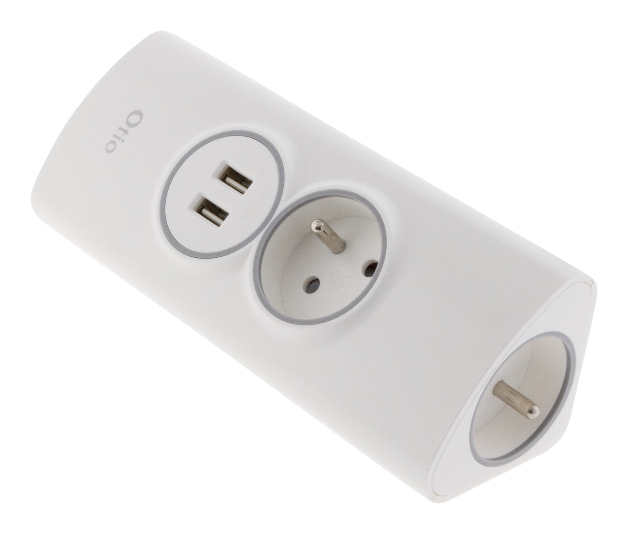 Multiprise d'angle 2P 16A + 2 USB à câbler - Blanc - Otio - 3