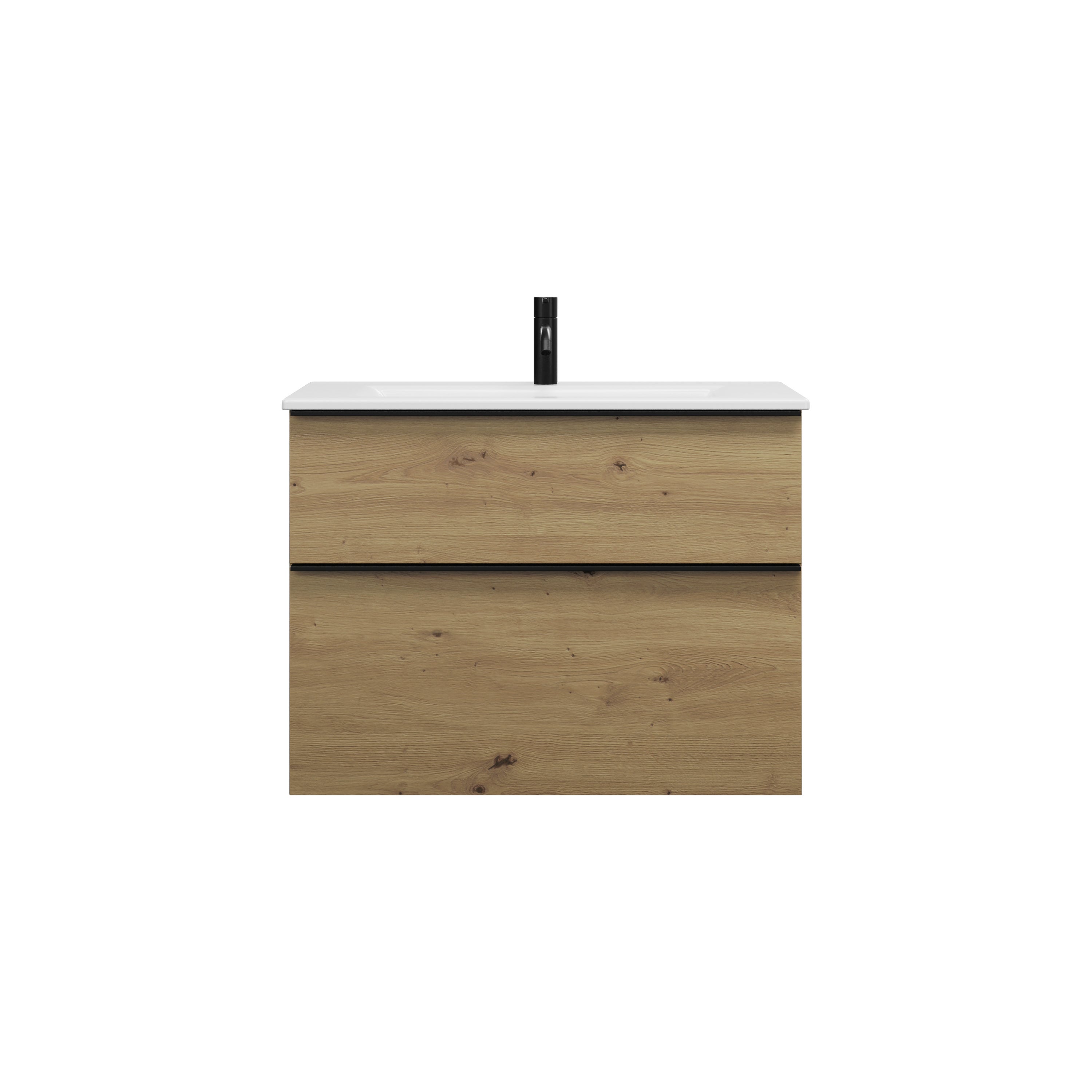 Burgbad eqio slim lavabo de cerámica con mueble bajo para lavabo, 820x490x620mm, shbt082f5662c0001g0252, color: roble decoración urban / roble