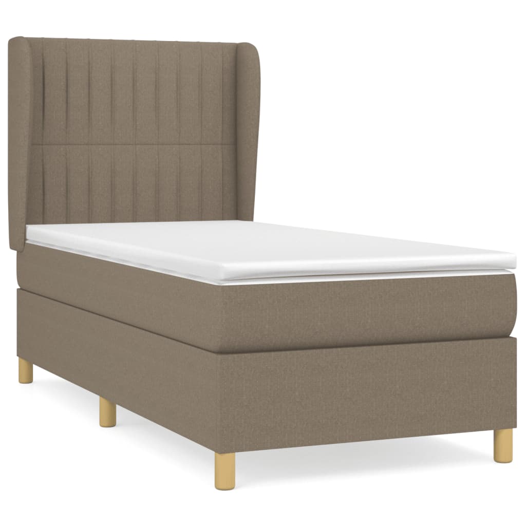 Lit boxspring avec matelas en tissu gris taupe 90x190 cm - COMFORTXL ...