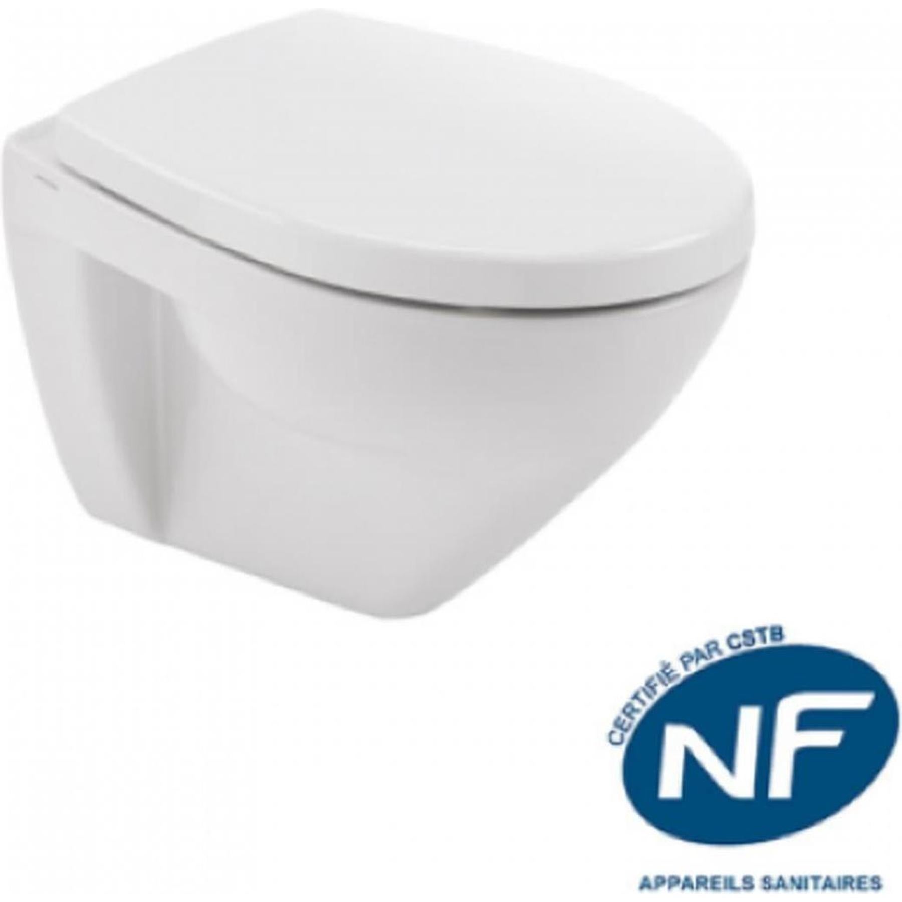 Cuvette de WC ceramique traditionnelle Gamme PRO SANINDUSA suspendue Cetus 48 couleur blanc abattant non compris Leroy Merlin