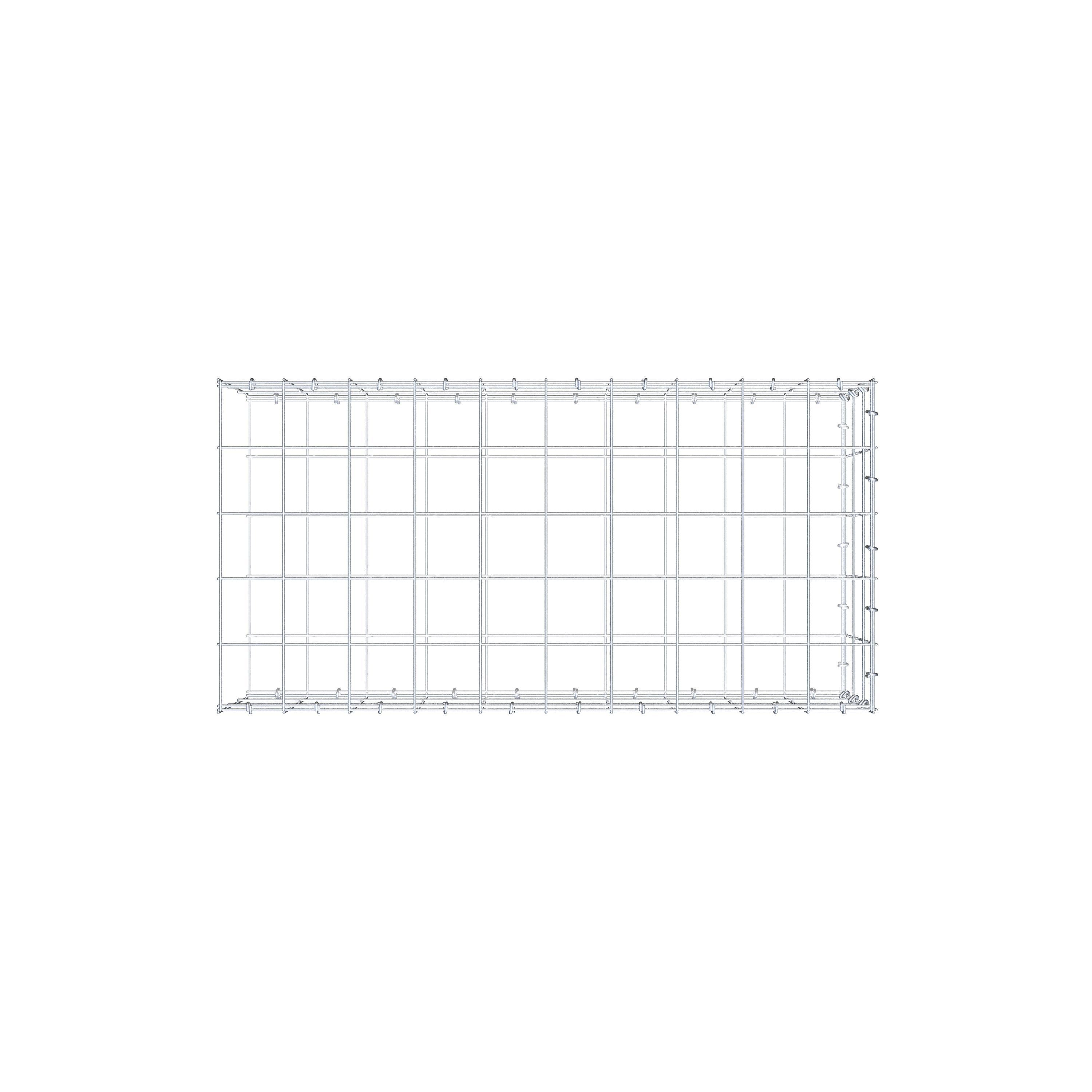 Gavión para alargar en acero galvanizado 100x30x50cm (LxAxP), malla 10 x 10cm, Anillo en C, sin rejilla frontal - 9