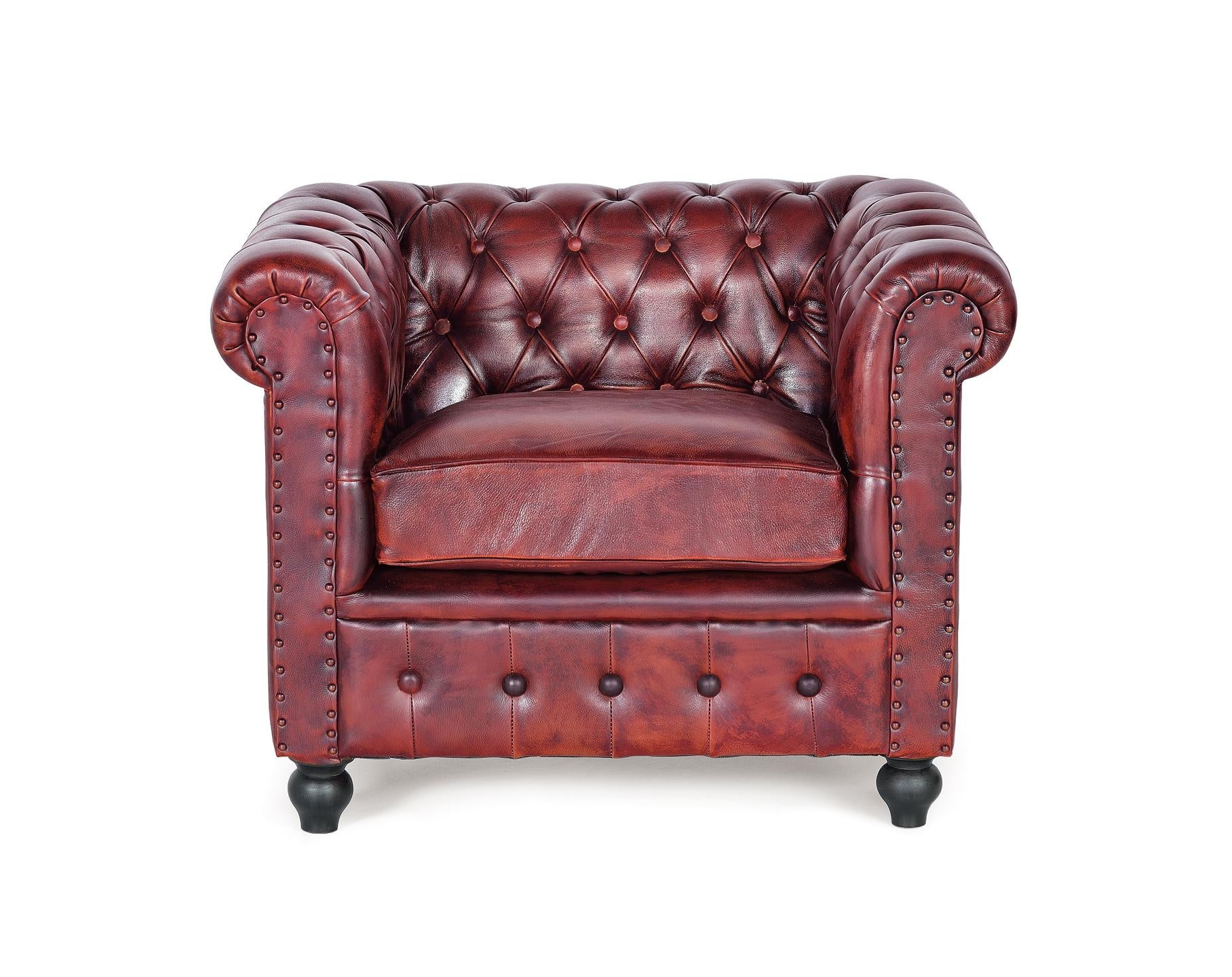 Fotel skórzany 96 cm w stylu Chester - 72x96x86 GYC