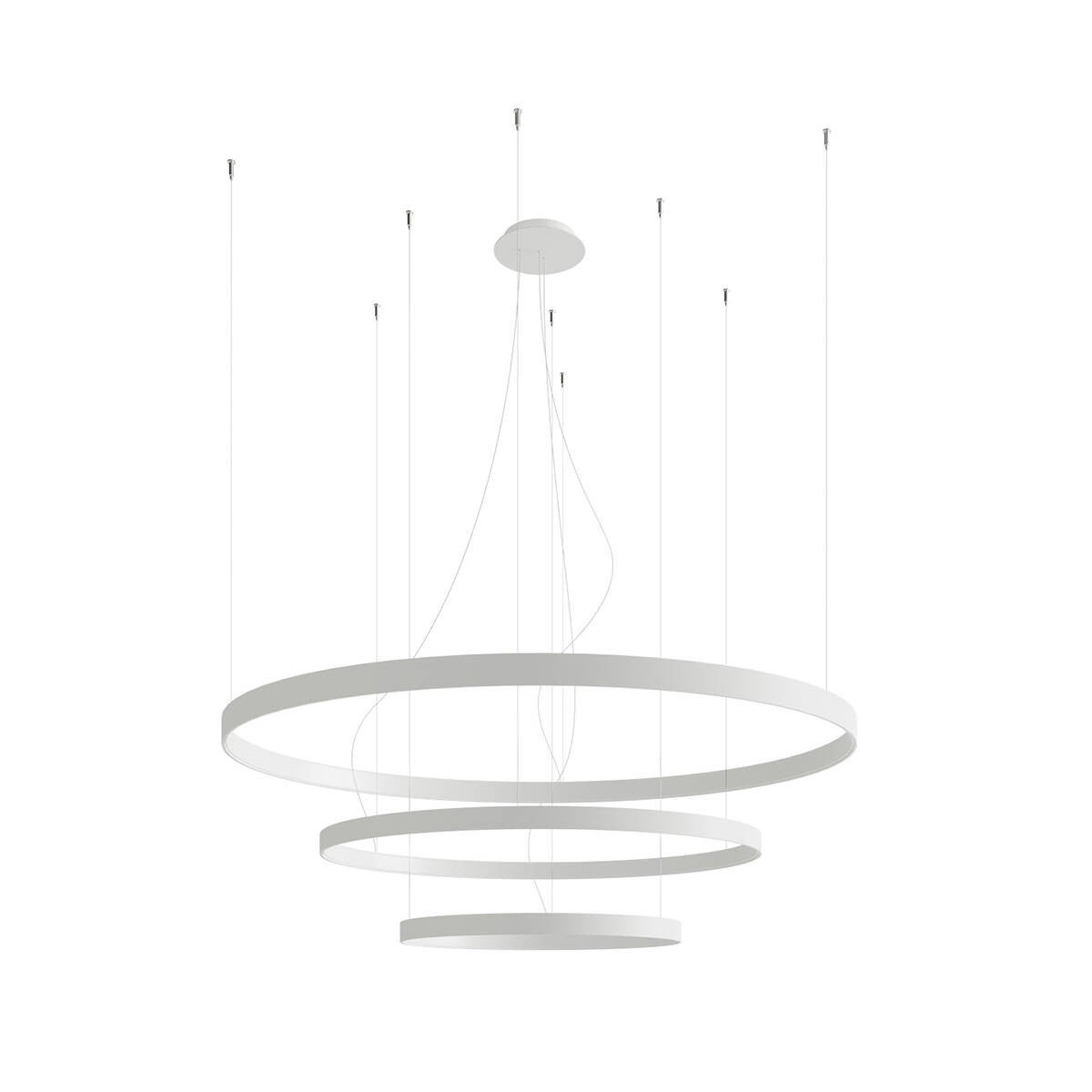 Lampa wisząca RIO LED 100W Ciepła biel 13222lm biała wym: 150 x 110 x 110 cm Thoro Lighting