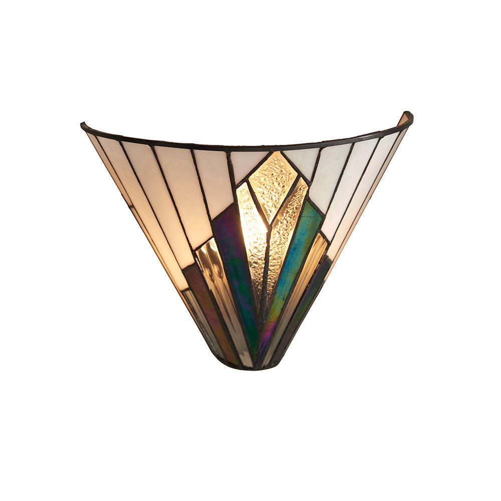 Kinkiet ścienny geometryczny ASTORIA multikolor czarny 1xE14x15W szkło wym:26x30x14cm IP20 Tiffany