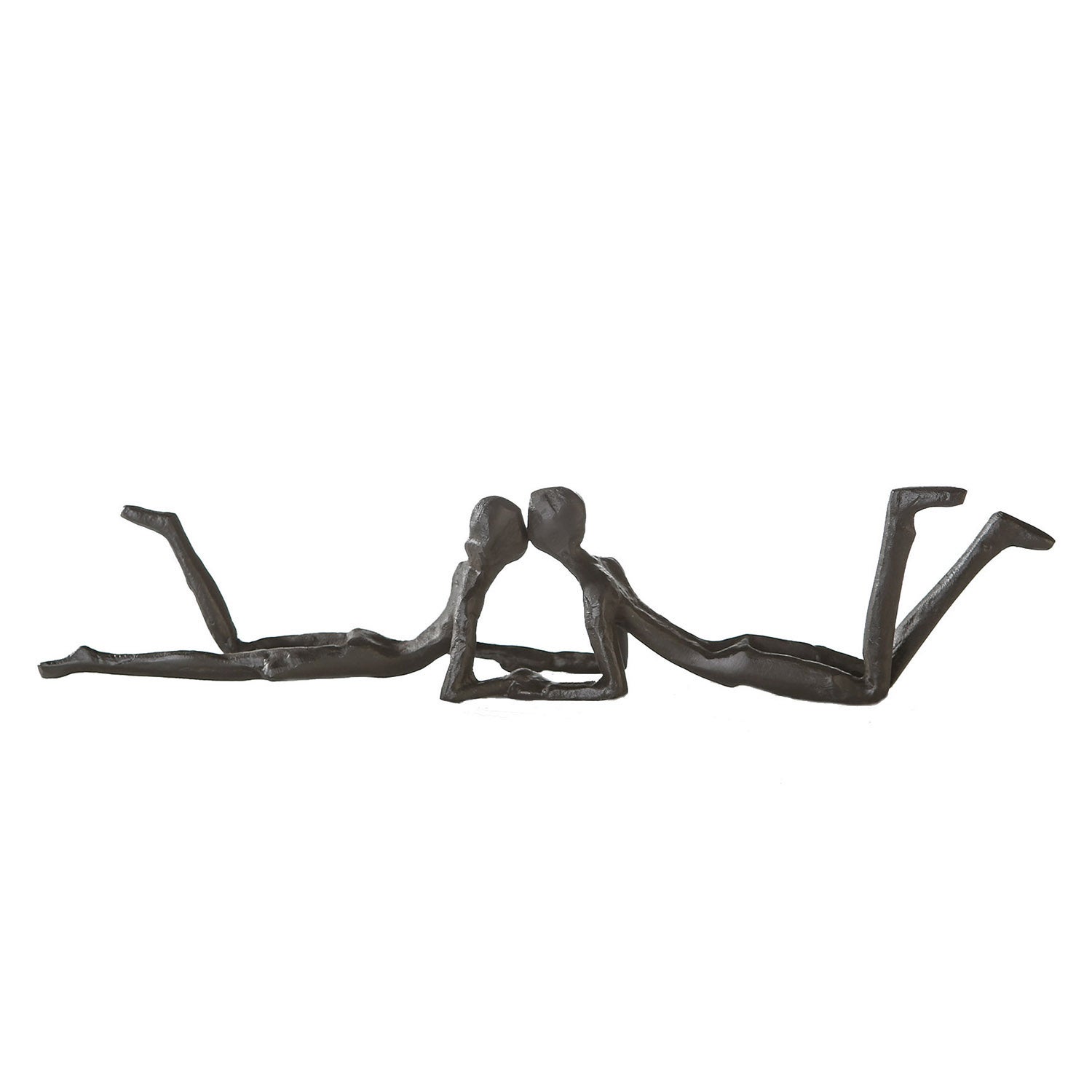 Sculpture Décorative Casablanca "Moment" - Couple Moderne Finition Bronze - Hauteur 27 Cm - Poly