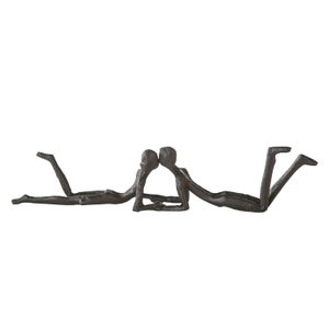 Sculpture Moderne Design 'Lifting' En Résine Finition Bronze - Décoration Intérieur 35,5 Cm