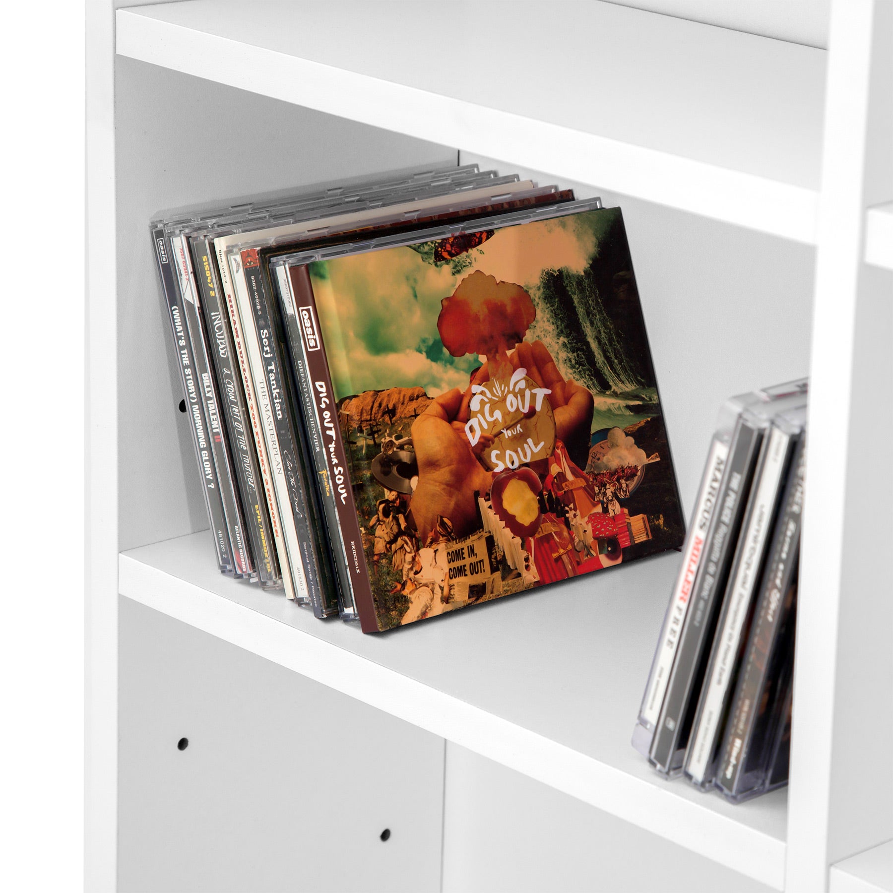 Estante para DVDs e CDs em MDF com 27 prateleiras removíveis e ajustáveis ​​em altura, 180x102x23,5 cm, branca, TECTAKE - 3