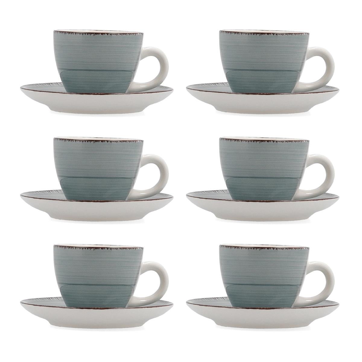 Quid Set De 6 Tazas Con Platillo Cerámica 9Cl Vita Morning, Apto Microondas Turquesa , Leroy Merlin