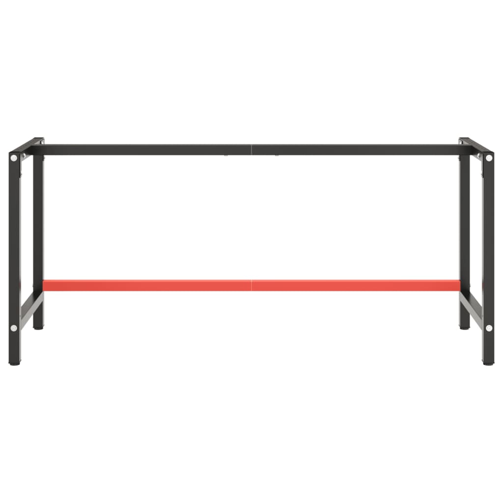 Cadre de banc de travail Noir et rouge mat 180x57x79 cm Métal vidaXL - 5