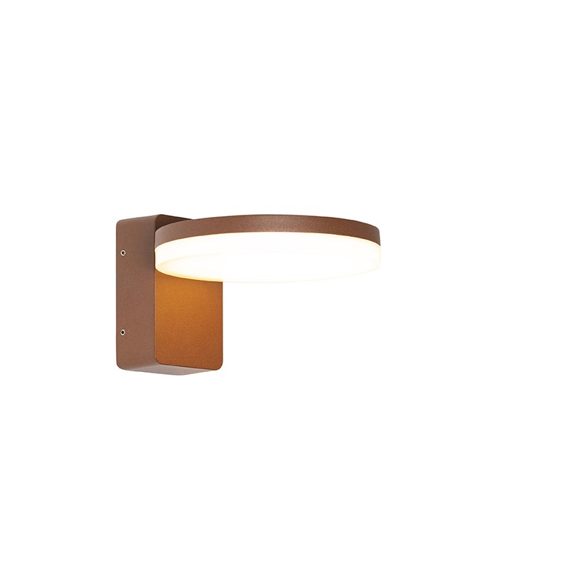 Nowoczesna lampa ścienna zewnętrzna brązowa rdza z wbudowanym LED IP54 - Esmee