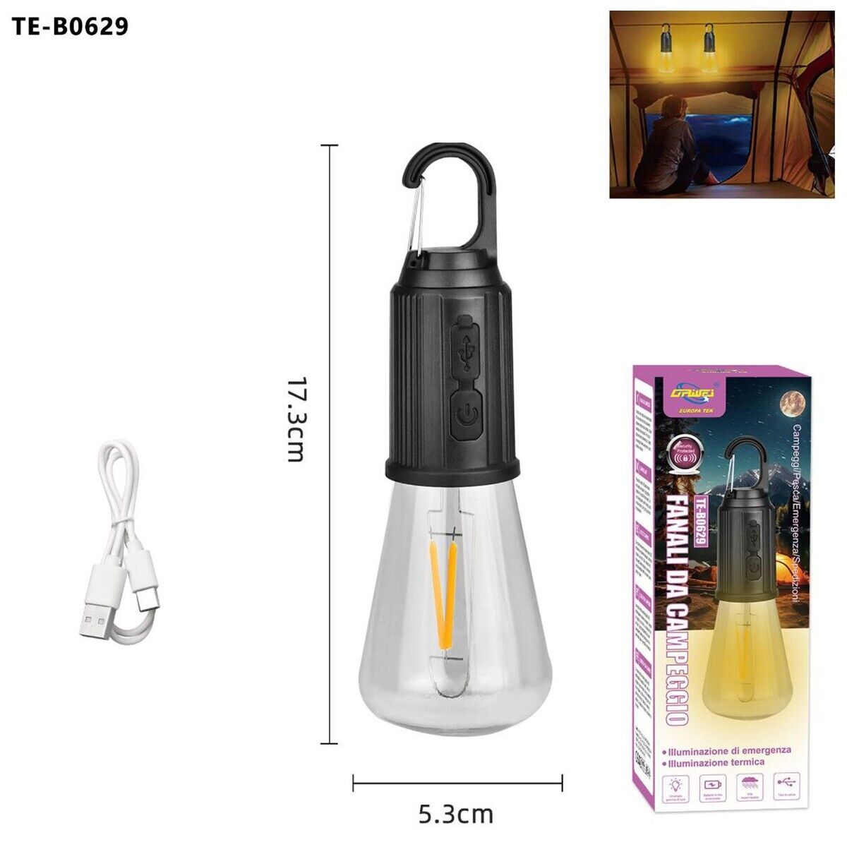 Luci Solari Da Campeggio, 12M/120LED Luci Da Esterno Campeggio, 3600mAh - Foto 9