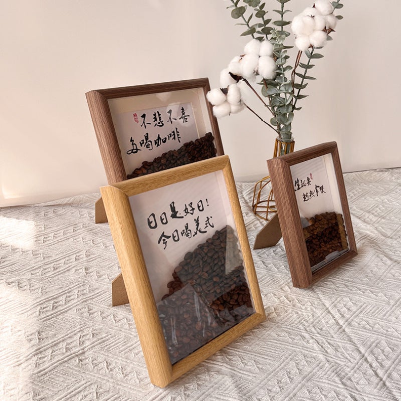Cadre photo créatif en forme de grain de café, cadeau personnalisé fait main à faire soi-même, décoration style Instagram simple et raffinée. - 2