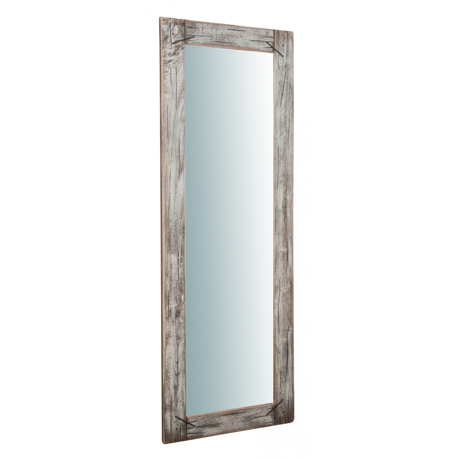 Espejo de pared rectangular 180x65x2,6 cm made in italy | espejo de pared largo de madera antigua | espejo grande para el hogar