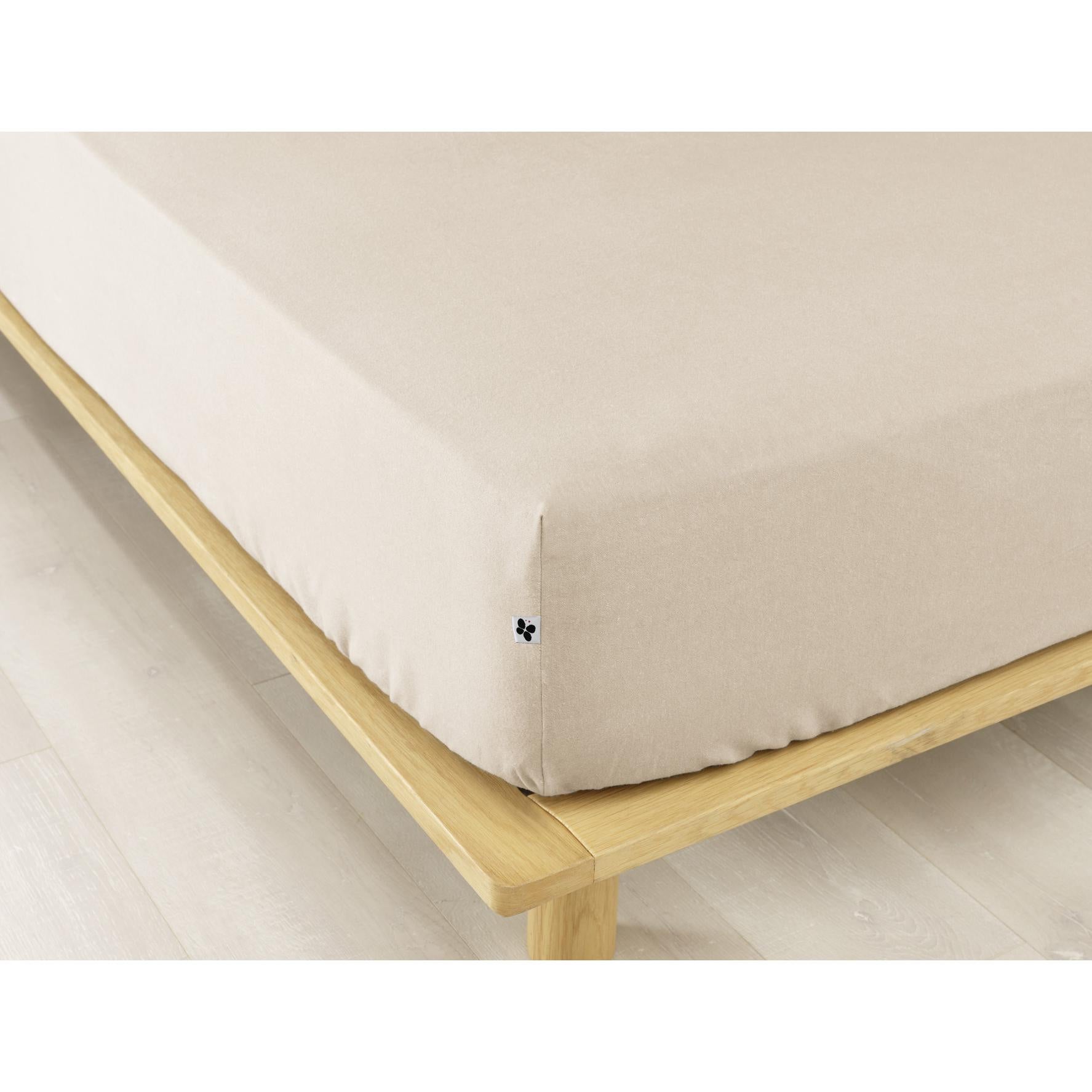 Pack Housse de couette chaude en flanelle 140 x 200 cm + drap housse 90x190 Candice Beige - 2