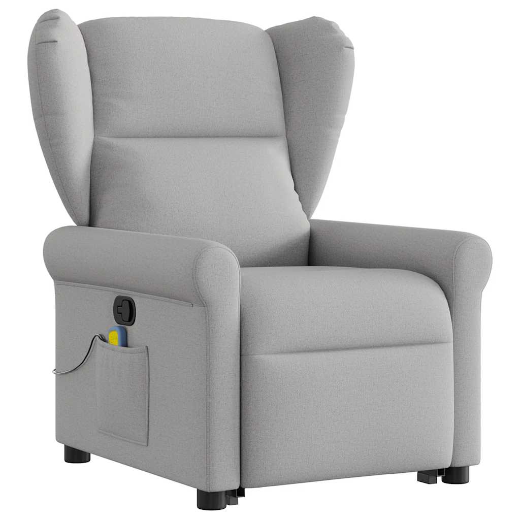 Fauteuil de massage | Fauteuil de relaxation | Chaise de relaxation inclinable gris nuage tissu CFW172478 - 3