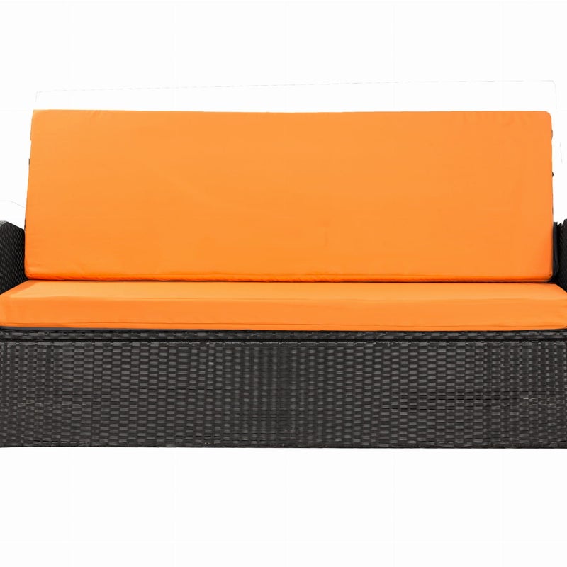 Poduszka ogrodowa na sofę rattanową 100x50x50cm poduszka na meble rattanowe pomarańczowa, poduszka na balkon taras, poduszki na meble ogrodowe