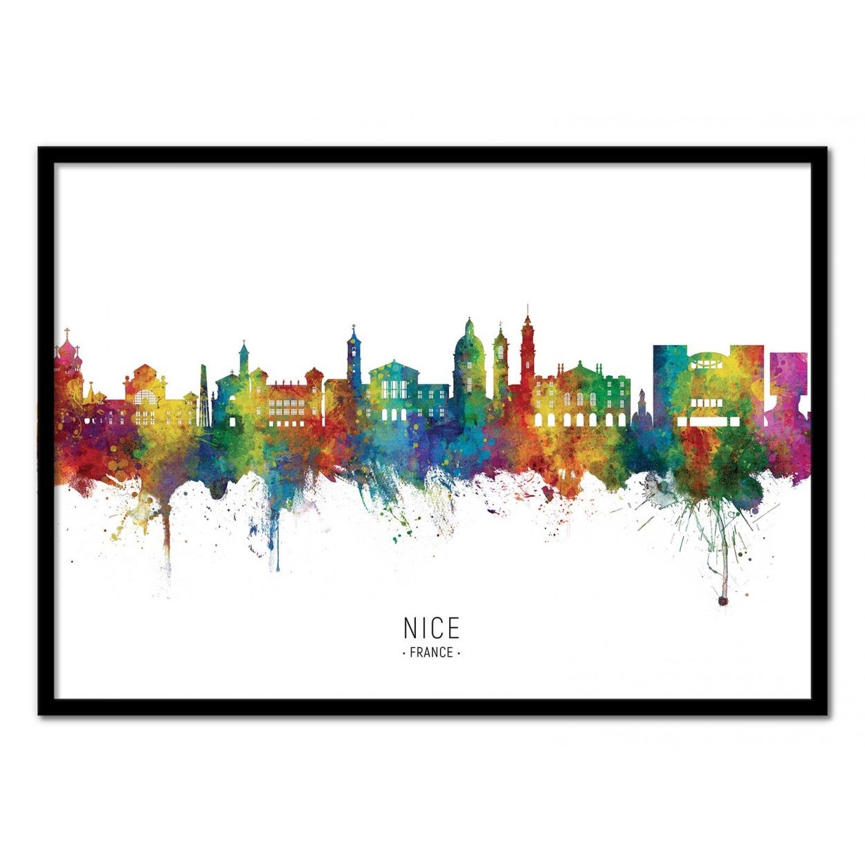 Art-Poster - Nice France Skyline (Colored Version) - Michael Tompsett - 50 x 70 cm - 2