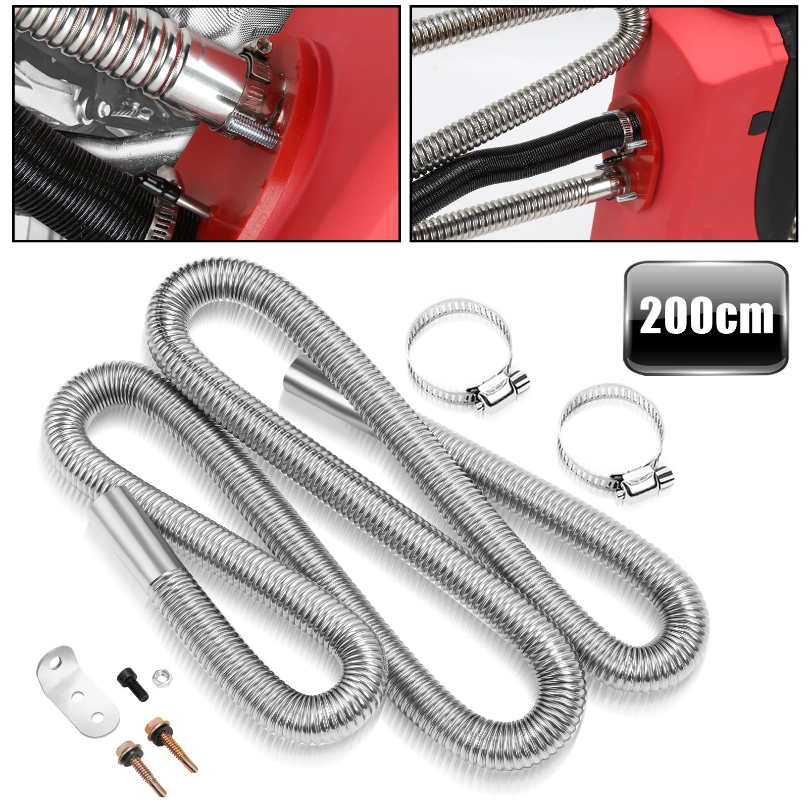 Tuyau D'Échappement 75 Mm X 200 Cm - Flexible Aluminium Pour Chauffage Webasto / Dometic Diesel