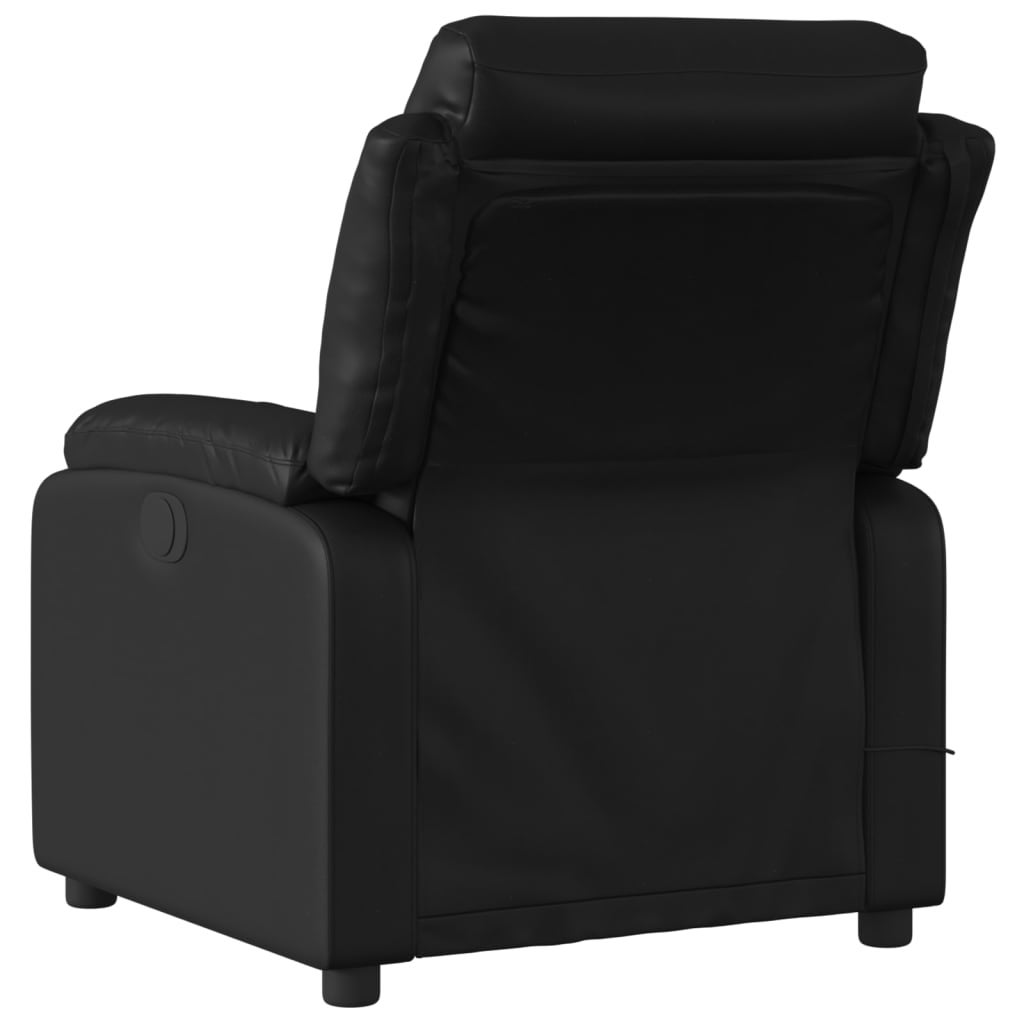Fauteuil de Salon，Chaise，Fauteuil de massage inclinable noir similicuir - 4