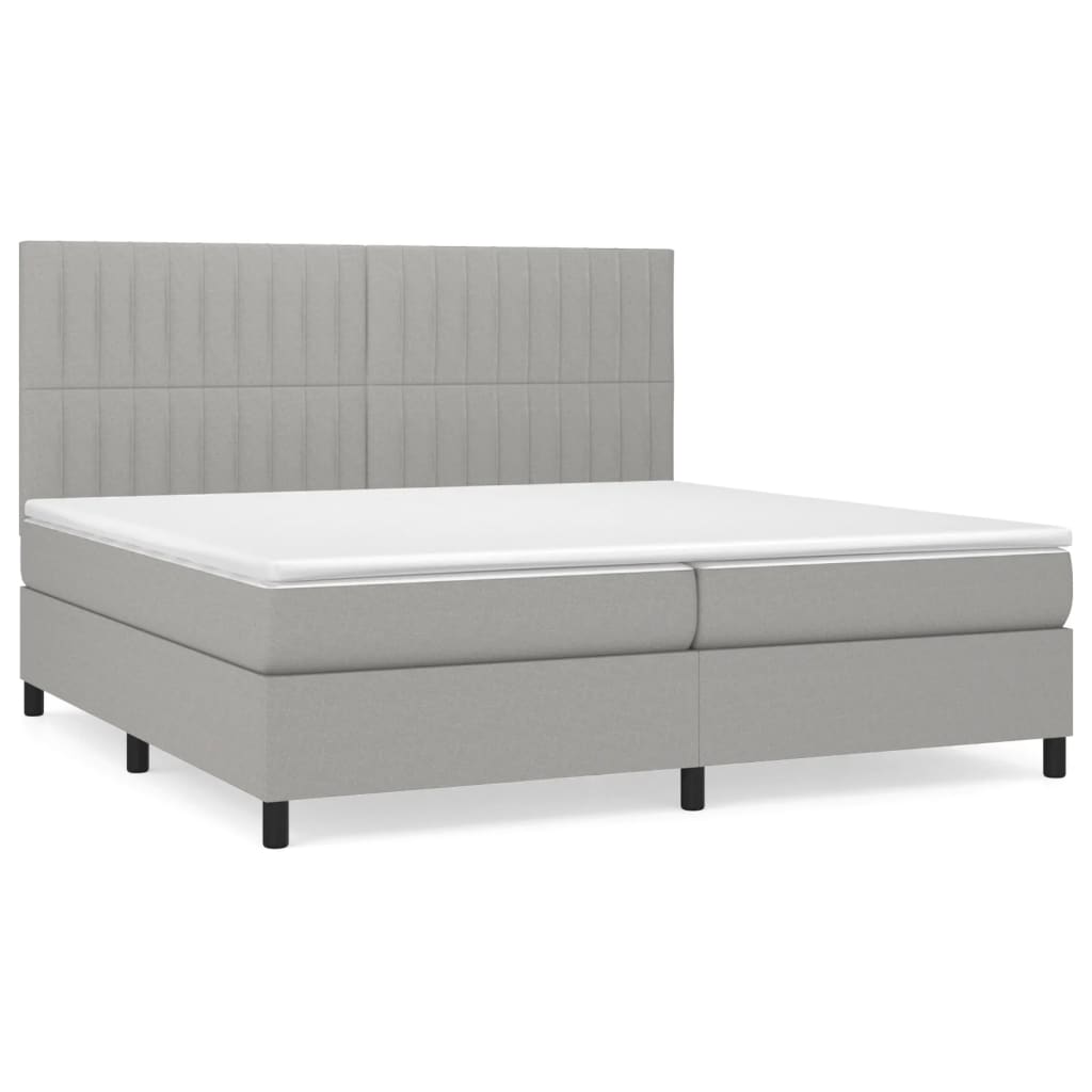 Lit à Sommier Tapissier Et Matelas Gris Clair 120x200 Velours 3 | Leroy