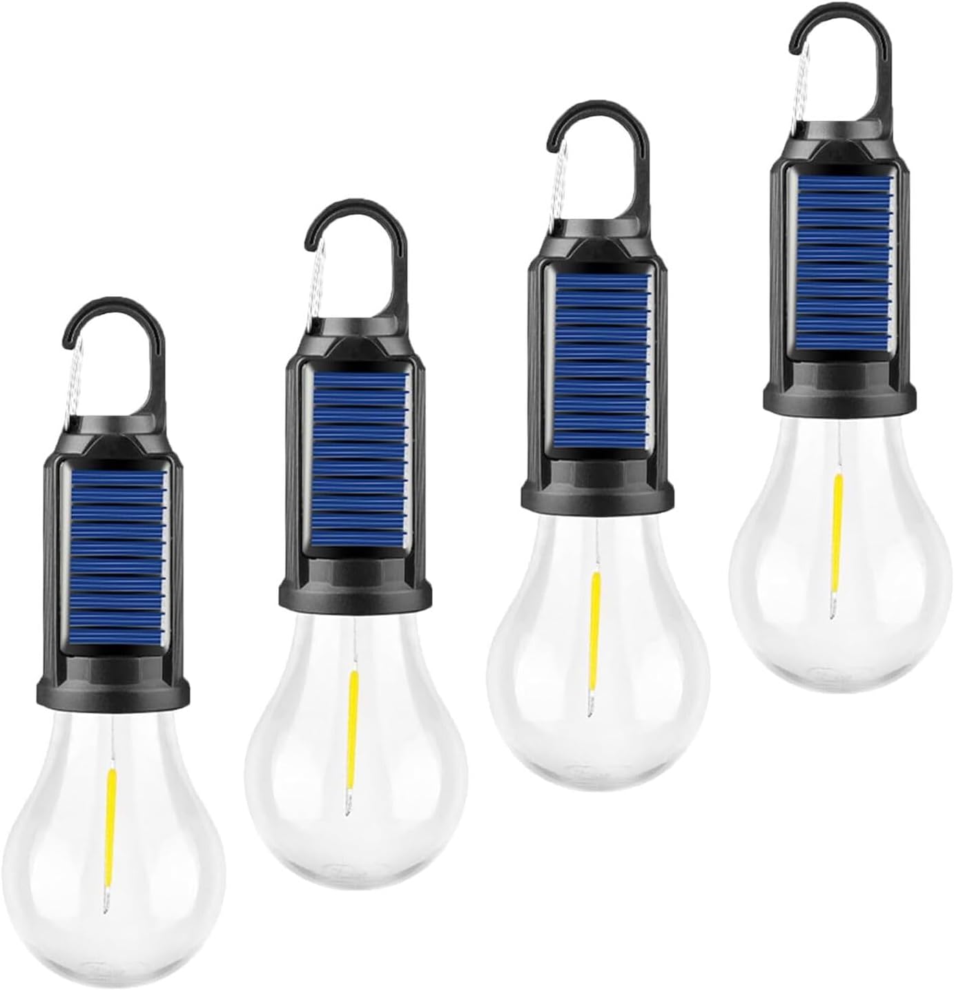 Zestaw 4 latarek kempingowych LED ładowanych przez USB, oświetlenie namiotu zewnętrznego (głowica okrągła)