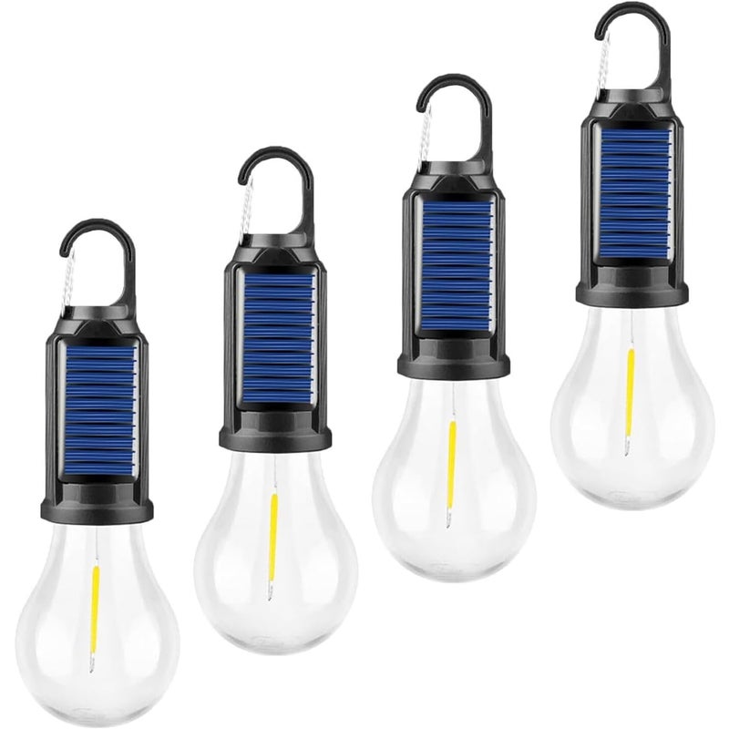 Zestaw 4 latarek kempingowych LED ładowanych przez USB, oświetlenie namiotu zewnętrznego (głowica okrągła)