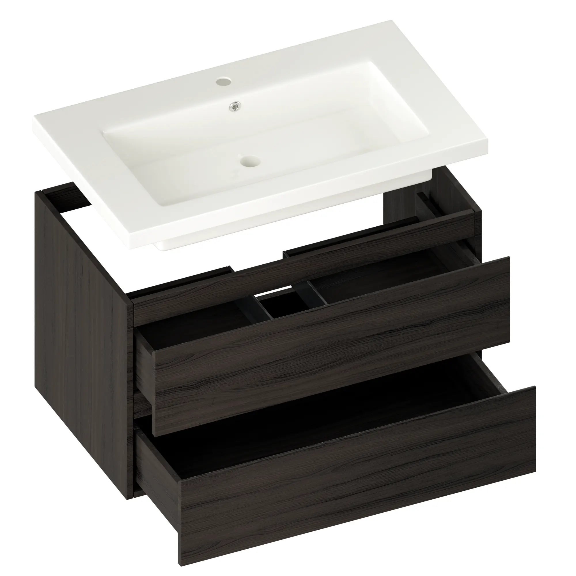Mirlux Mobile bagno Mirlux Sova - 80 cm - Noce - Lavabo bianco - 5