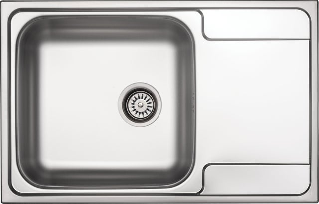 Évier de cuisine en inox 79 x 50 cm avec égouttoir intégré Deante Soul ZEO_011C - acier inoxydable brossé
