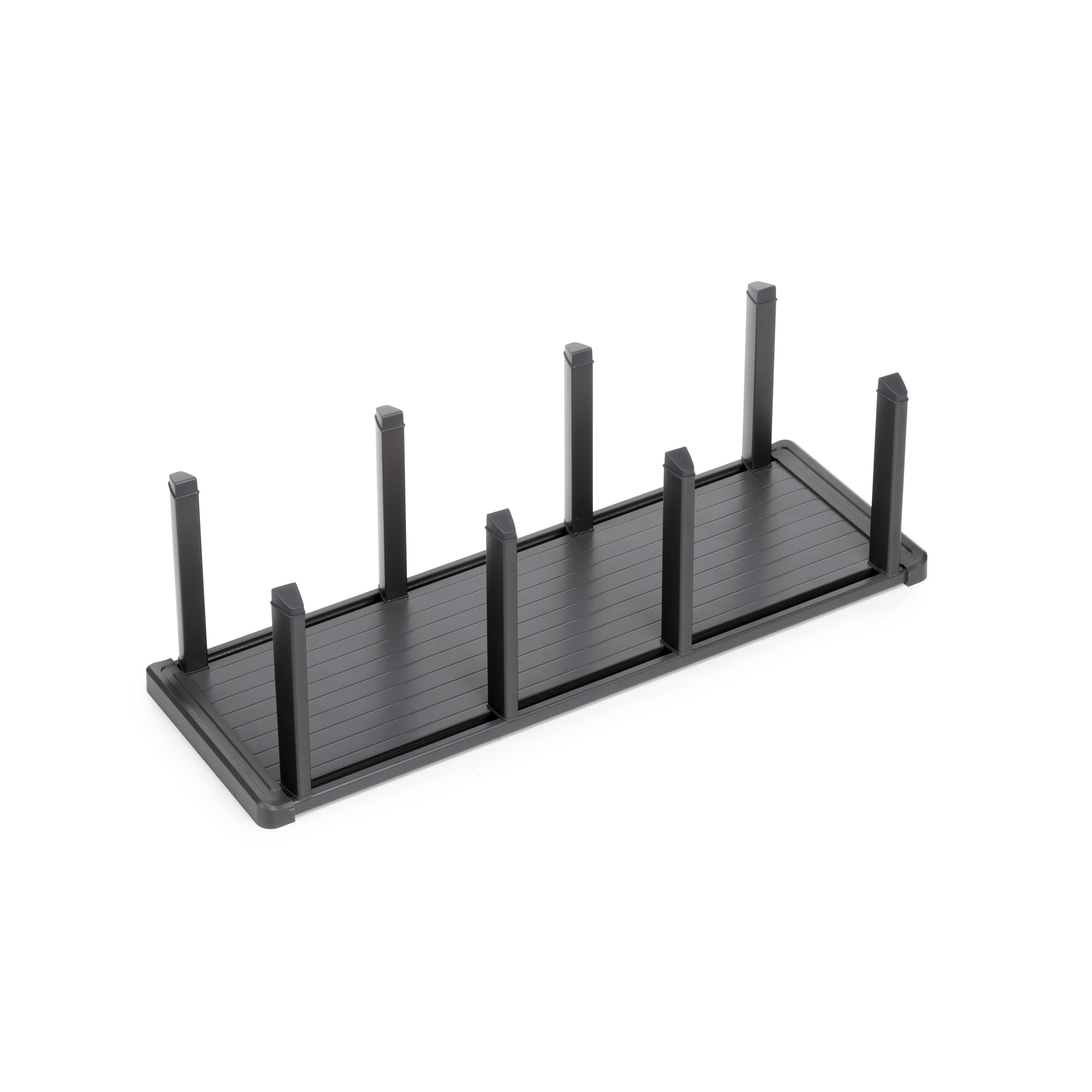 Emuca Suszarka na naczynia Orderbox, 159x468 mm, Aluminium i Plastik, Szary antracytowy