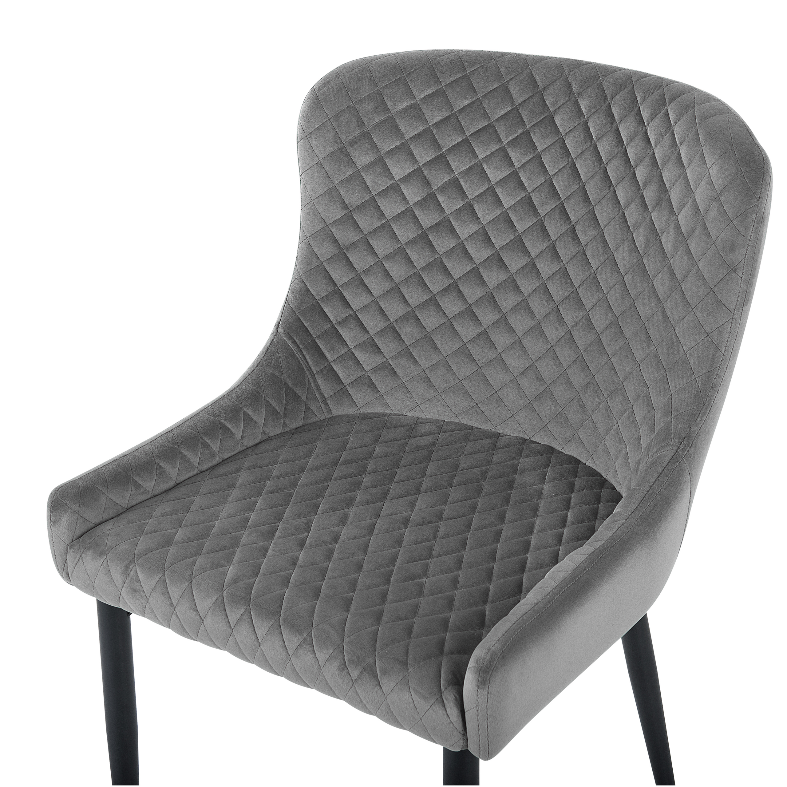 Set di 2 sedie da pranzo SOLANO Velluto Grigio - 7