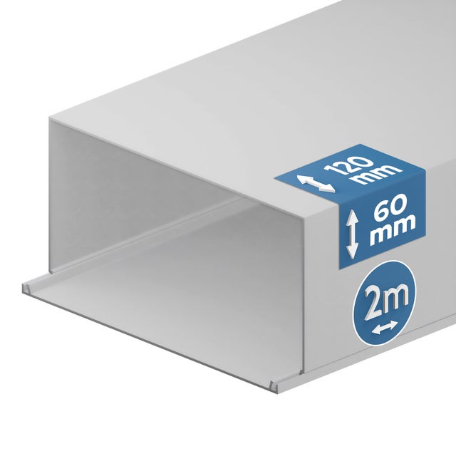 Goulotte de câbles goulottes électriques 120x60 2m Blanc EDO