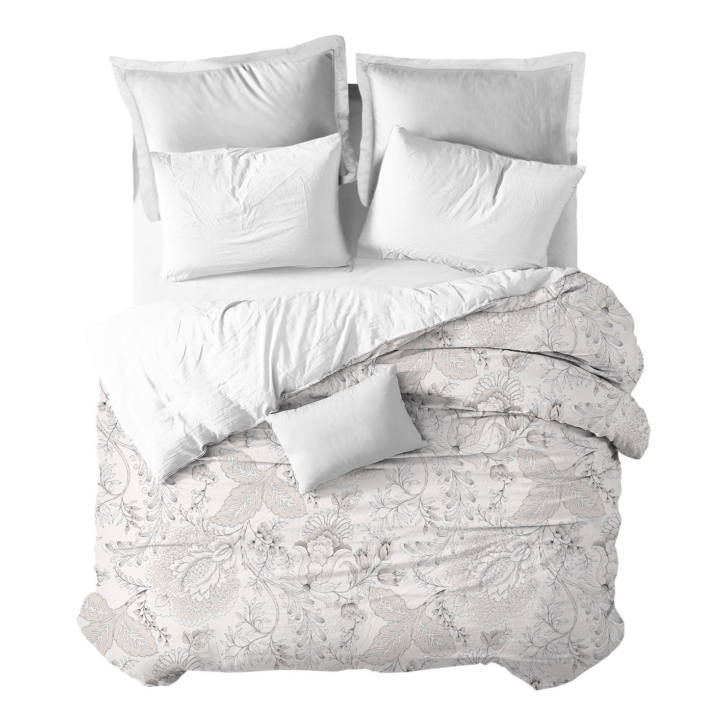 Capa de edredão Paisley Cama200 (290X270) Branco - 3