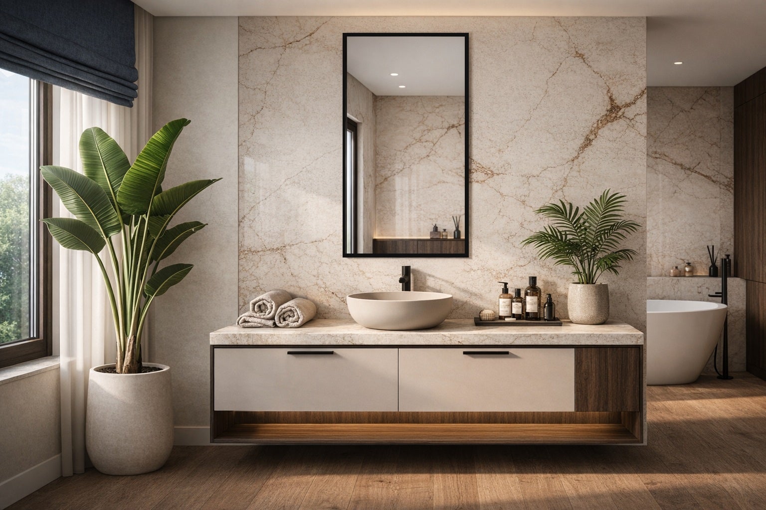 BRW LINE lustro w czarnej ramie 65 x 120 cm