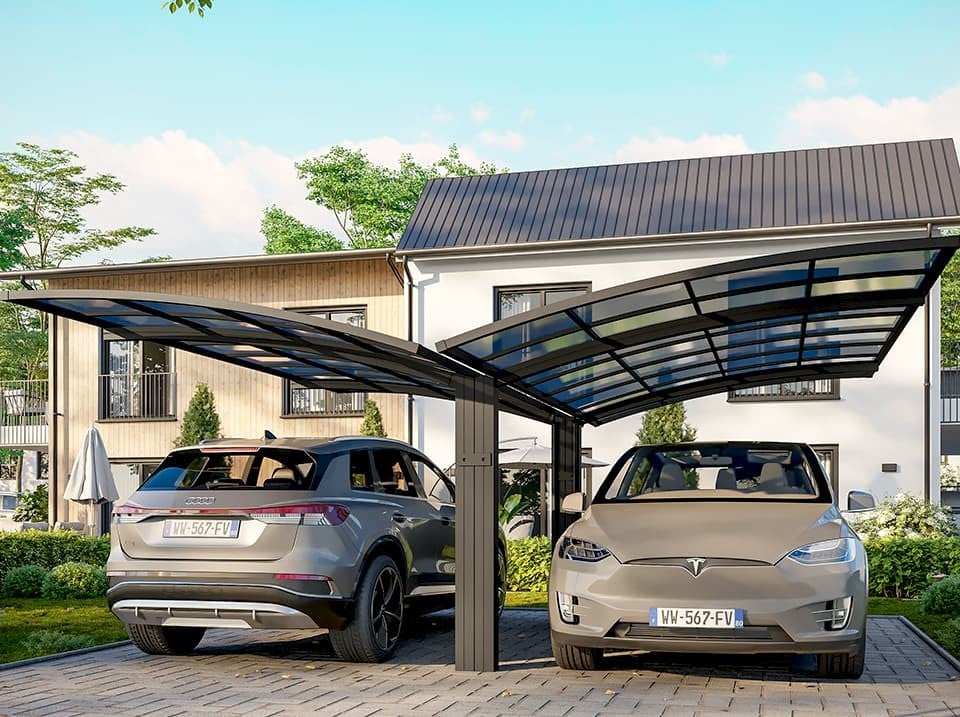 Carport Aluminium Autoportant BOLTON 500 X 600 2 Voiture Toiture carport-aluminium-autoportant-bolton-500-x-600-2-voiture-toiture