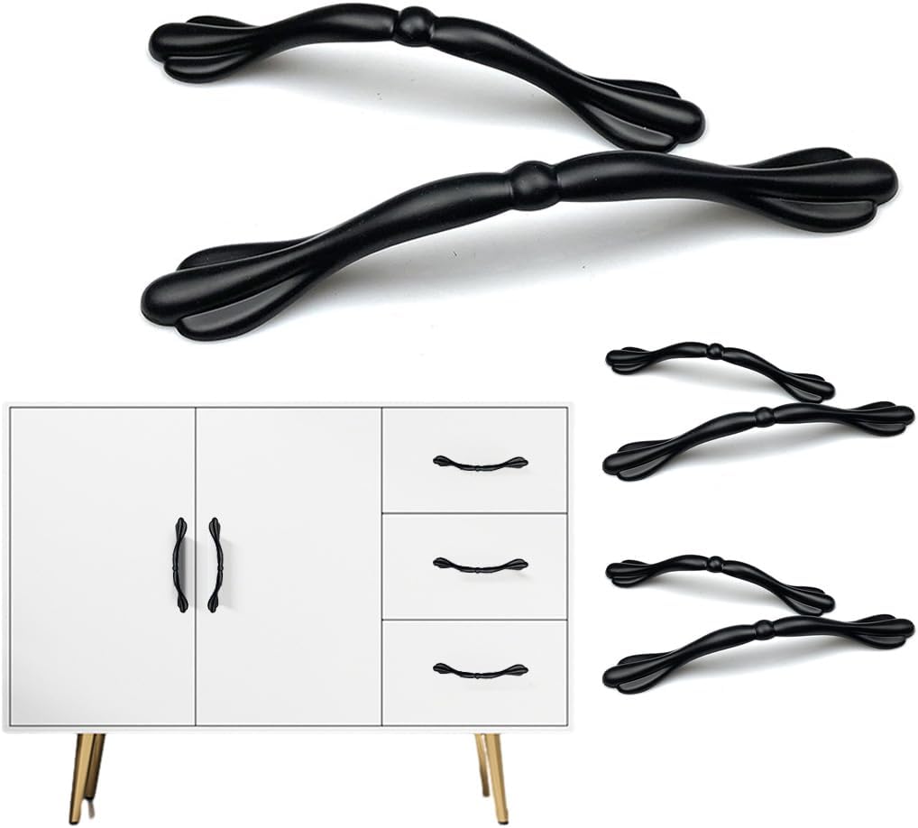 Zestaw 6 uchwytów kuchennych ze stopu aluminium o długości 128 mm, do mebli, drzwi szafek i szaf, ze śrubami 16.5*2.5cm