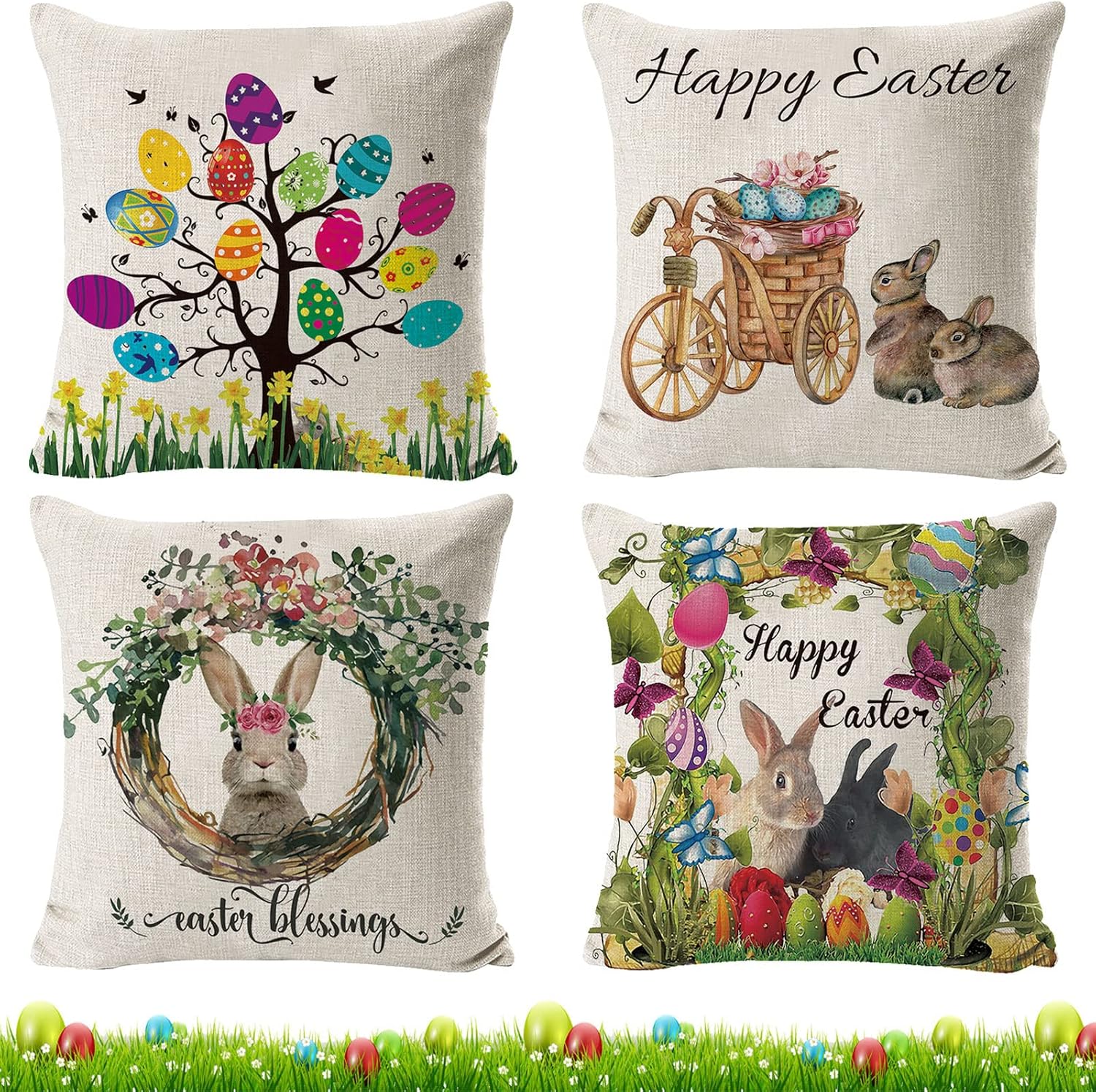 Cuscini Letto Decorativi Federa Per Cuscino Pasquale Da 4 Pezzi, Federa