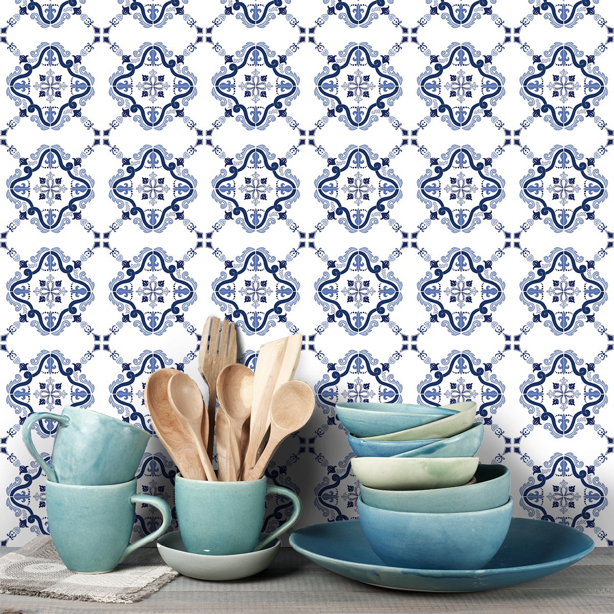 9 adesivi piastrelle azulejos Amelia - Sticker adesivo - adesivi murali - 9stickers10x10cm - 5