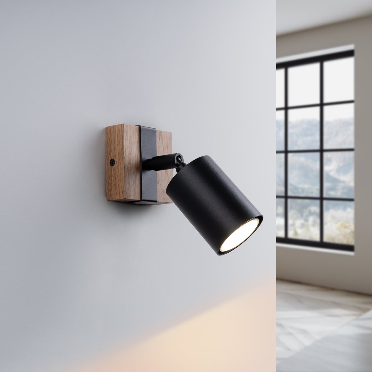 Kinkiet ZYNELIX 1 czarny LED 3000K - 8x17x13cm Sollux